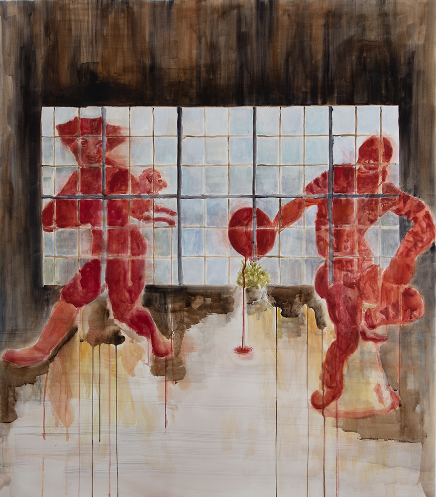 630019: « Bühne », « Stage », 2022, watercolour, 126.8 x 111.2 cm